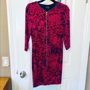 Thalia Sodi Animal Print Zip Dress